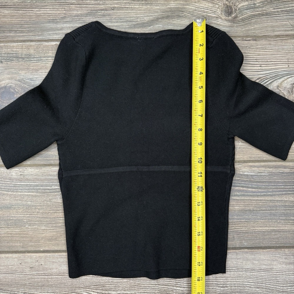 Free People Teagan Swit Top Women Size XS Short Sleeve Deep V Crop Black NEW - Picture 10 of 12